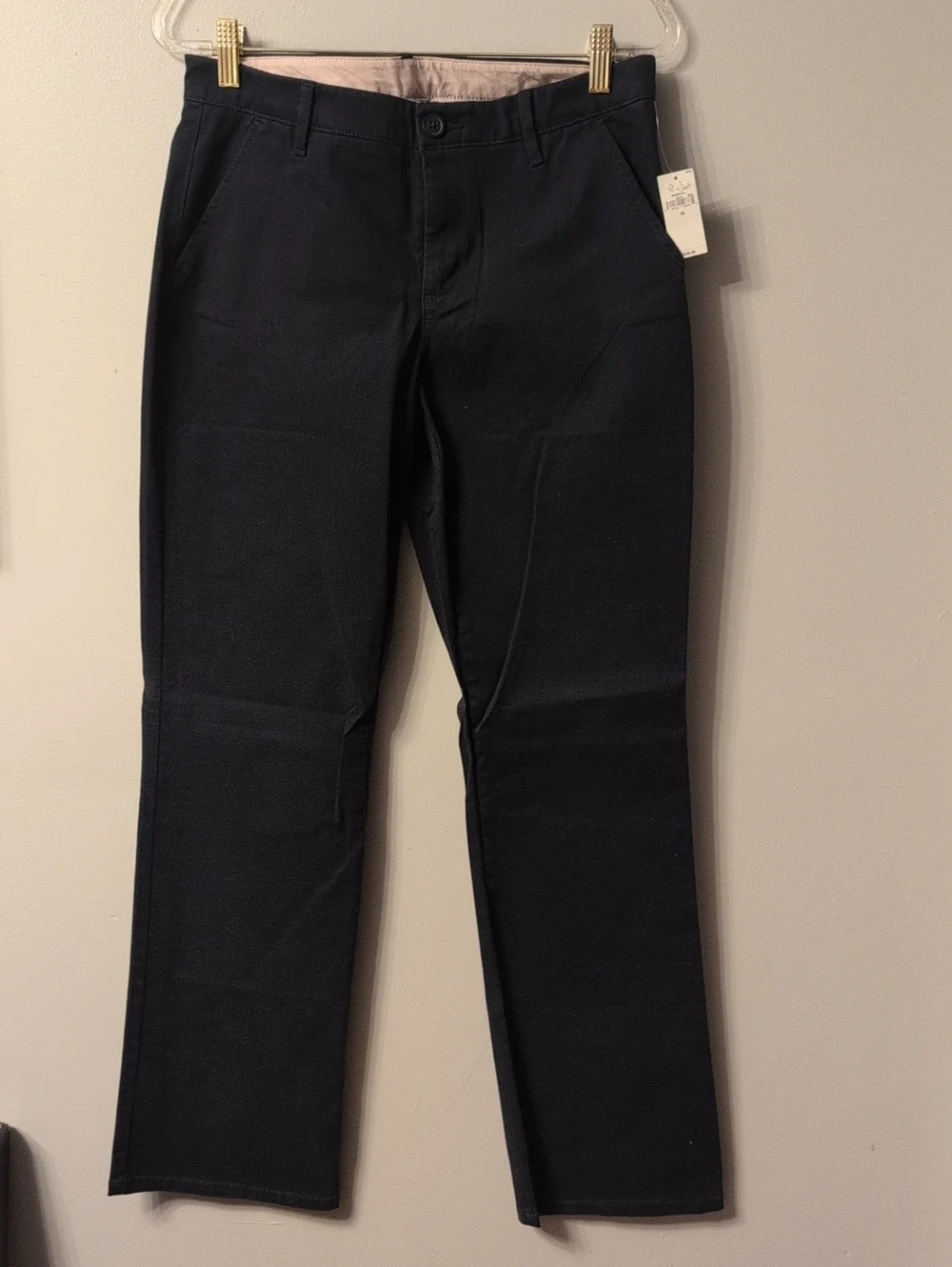 Girl's Navy Straight-Leg Chino Pants
